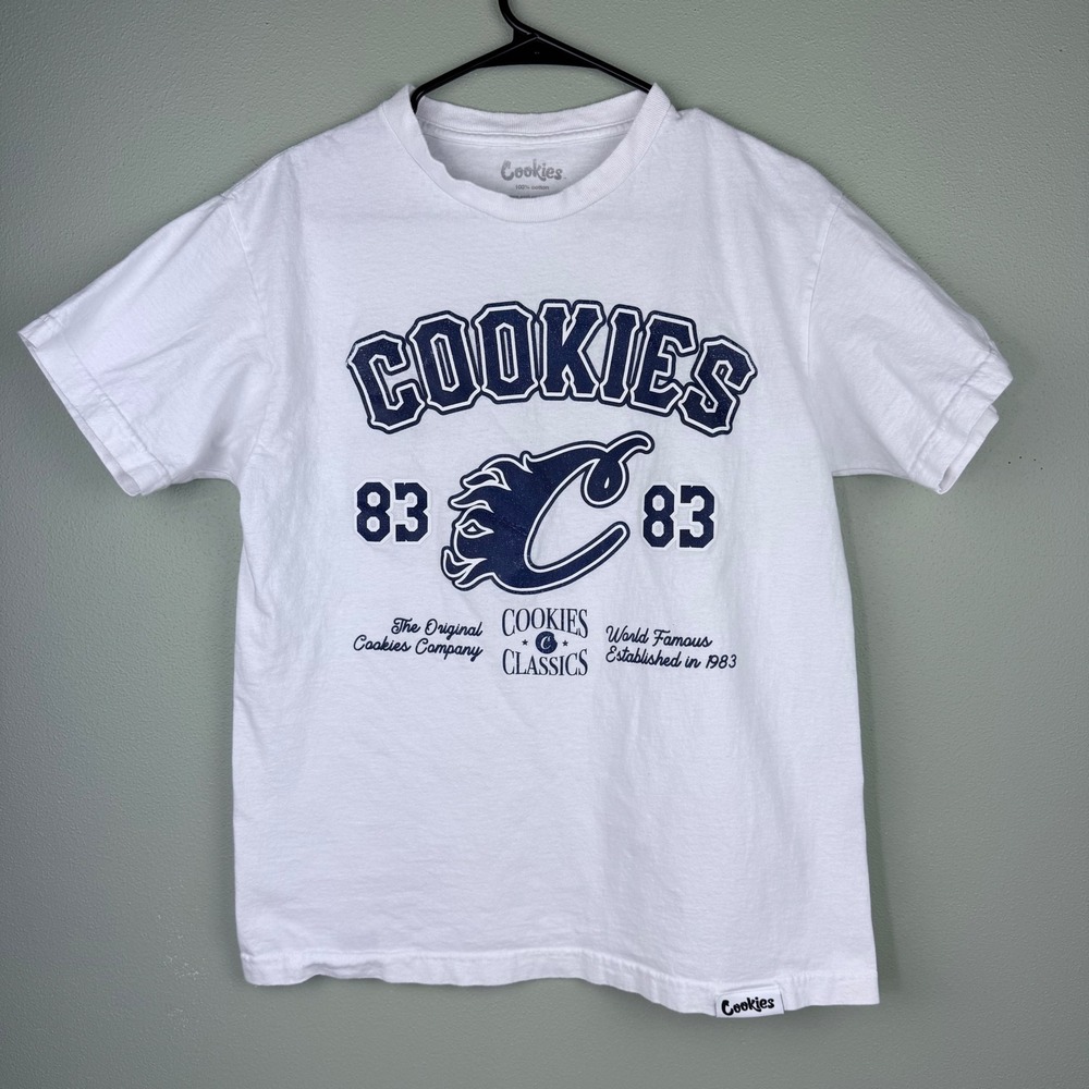 Cookies SF Classics 83 Graphic T-Shirt Mens Medium White Navy Blue Cotton Tee